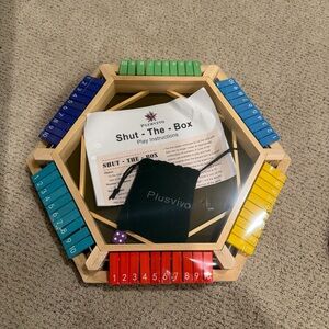 Plusvivo Shut The Box Game with Colorful Numbered Tiles